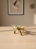 Vintage Brass Airplane Showpiece – Classic Aviation Home & Office Decor - Image 3
