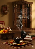 Vintage Iron Incense Burner with Wooden Handle – Aromatherapy & Home Decor - Image 4