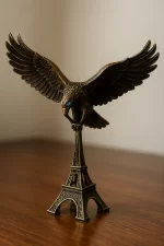 Golden Eagle Sculpture on Eiffel Tower Base — Tabletop Showpiece (Antique Gold Finish) - Image 4