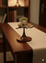 Golden Eagle Sculpture on Eiffel Tower Base — Tabletop Showpiece (Antique Gold Finish) - Image 3