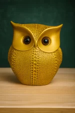 Modern Classy Lucky Owl Resin Showpiece — Golden Tabletop Decor