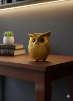 Modern Classy Lucky Owl Resin Showpiece — Golden Tabletop Decor - Image 4