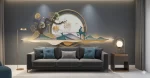 Luxury 3D Modern Oriental Deer Wall Art - Image 4
