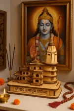 Shri Ram Mandir Ayodhya Wooden Temple Model – Premium Home Decor Showpiece - Image 3